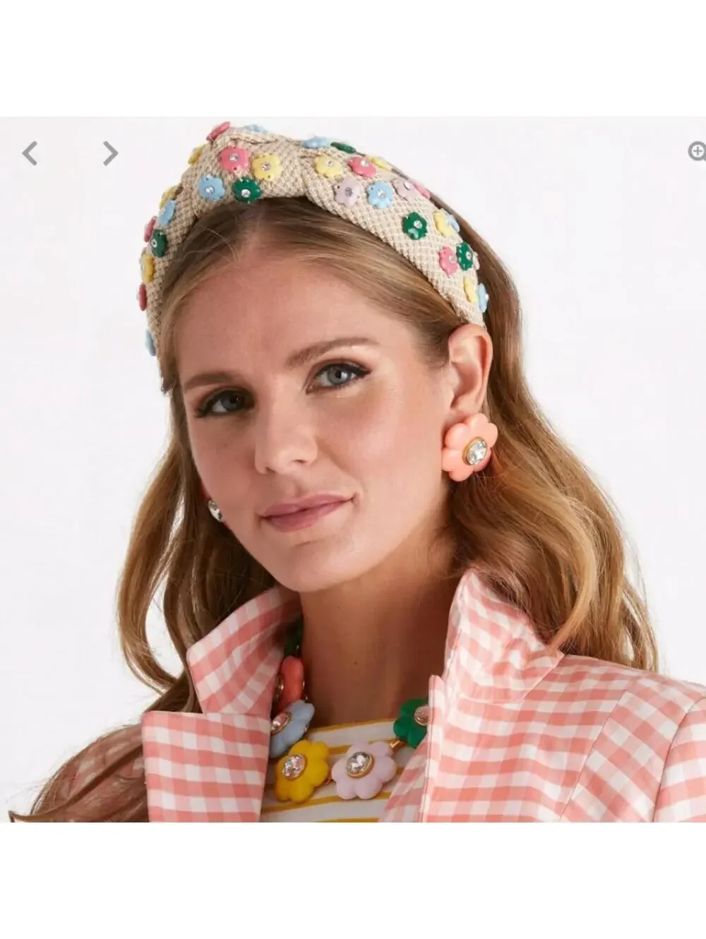 Lele Sadoughi Daphne Flower Charm Headband Rainbow Vintage - Picture 1 of 9